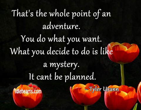 That’s the whole point of an adventure. Image