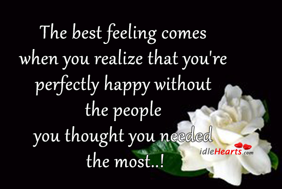 The best feeling comes when you realize that. Image