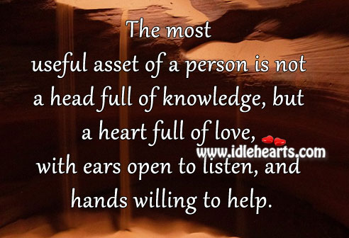 Useful asset of a person is not a head full of knowledge Image