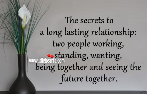 The secrets to a long lasting relationship: Image