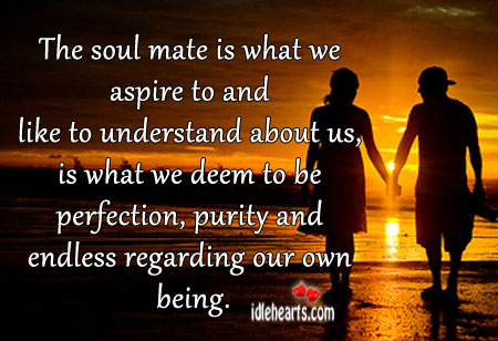 The soul mate is what we aspire to and like to understand about us Image