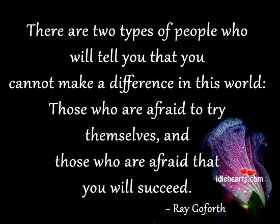 There are two types of people who will tell you… Afraid Quotes Image