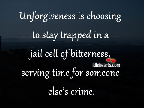 Unforgiveness is choosing to stay trapped in a Crime Quotes Image