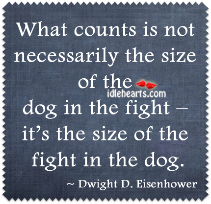 What counts is not necessarily the size of the dog. Image