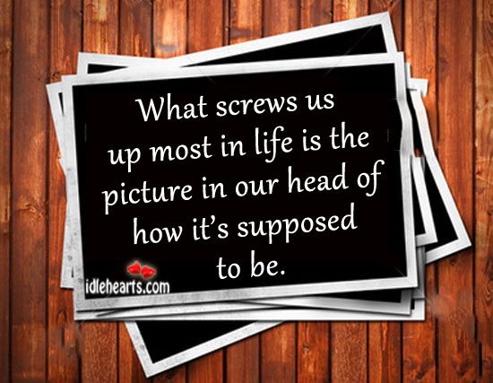 What screws us up most in life is the picture 