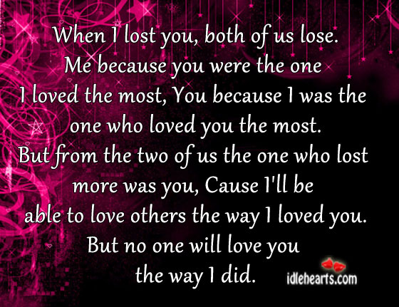 When I lost you, both of us lose Image