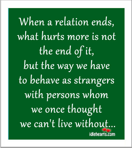 When a relation ends, what hurts more is not the end of it Image