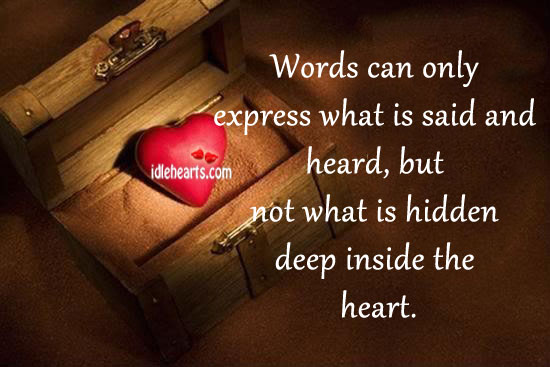 Words can only express what is said and heard Hidden Quotes Image