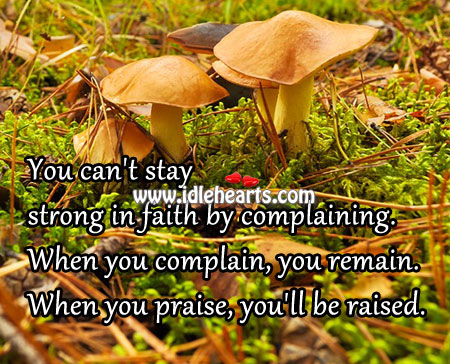 You can’t stay strong in faith by complaining. Complain Quotes Image