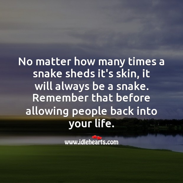 A advice before allowing people back into your life. People Quotes Image