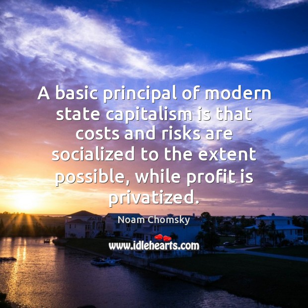 A basic principal of modern state capitalism is that costs and risks Capitalism Quotes Image