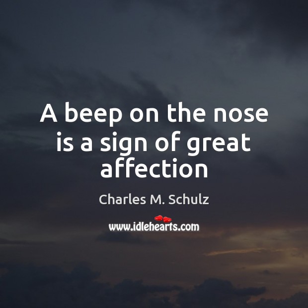 A beep on the nose is a sign of great affection Image