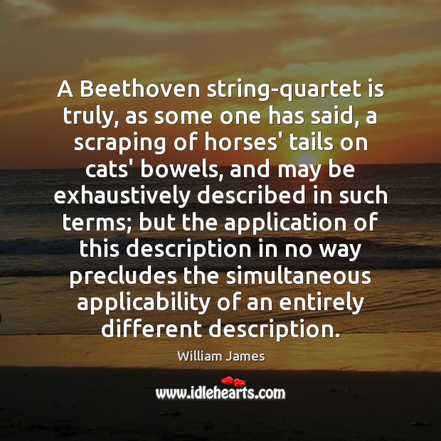A Beethoven string-quartet is truly, as some one has said, a scraping William James Picture Quote
