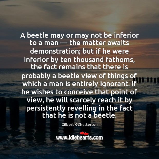 A beetle may or may not be inferior to a man — the Image