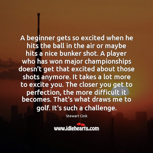 A beginner gets so excited when he hits the ball in the Image