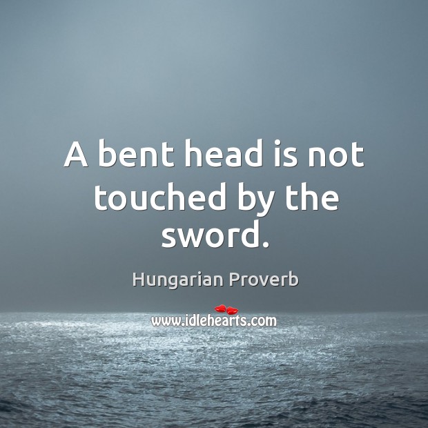 A bent head is not touched by the sword. Image