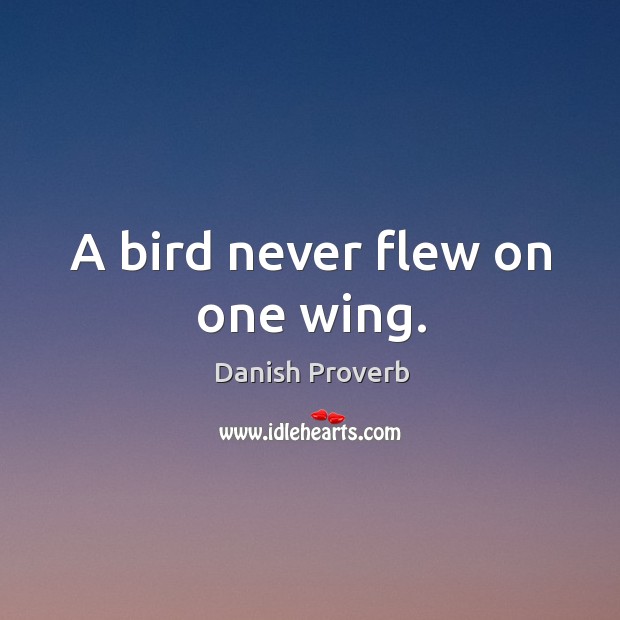 A bird never flew on one wing. Image