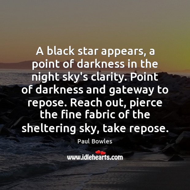 A black star appears, a point of darkness in the night sky’s Image