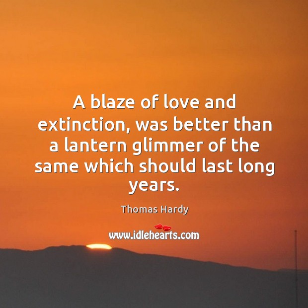 A blaze of love and extinction, was better than a lantern glimmer Image