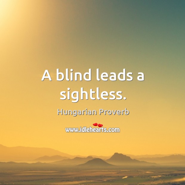 A blind leads a sightless. Image