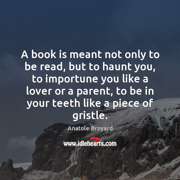 A book is meant not only to be read, but to haunt Image
