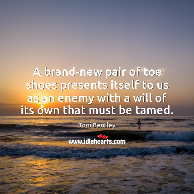 A brand-new pair of toe shoes presents itself to us as an Toni Bentley Picture Quote