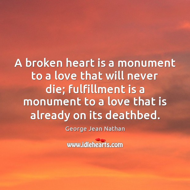A broken heart is a monument to a love that will never Image