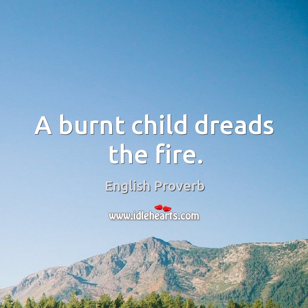 A burnt child dreads the fire. Image