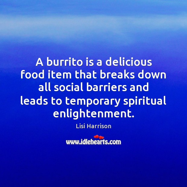 A burrito is a delicious food item that breaks down all social Lisi Harrison Picture Quote