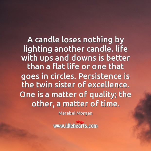 A candle loses nothing by lighting another candle. life with ups and Persistence Quotes Image