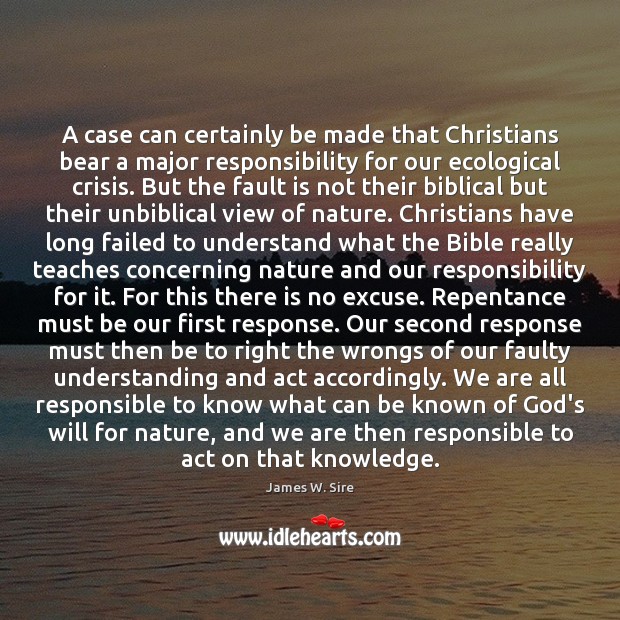 A case can certainly be made that Christians bear a major responsibility James W. Sire Picture Quote