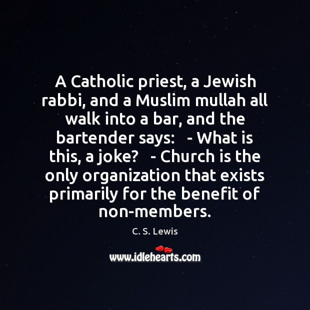 A Catholic priest, a Jewish rabbi, and a Muslim mullah all walk Image
