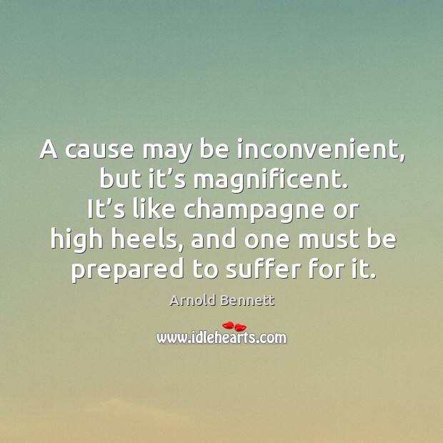 A cause may be inconvenient, but it’s magnificent. It’s like champagne or high heels Image