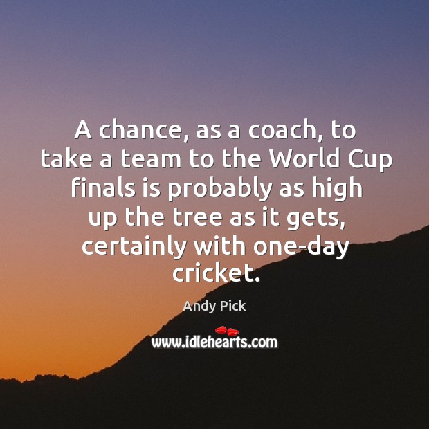 A chance, as a coach, to take a team to the world cup finals is probably as Andy Pick Picture Quote