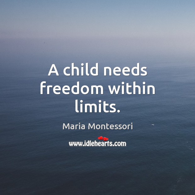 A child needs freedom within limits. Image
