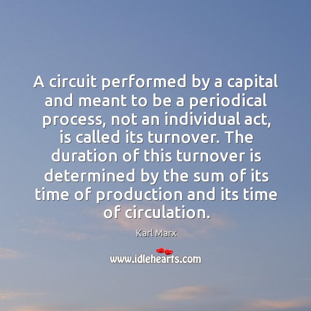 A circuit performed by a capital and meant to be a periodical Karl Marx Picture Quote