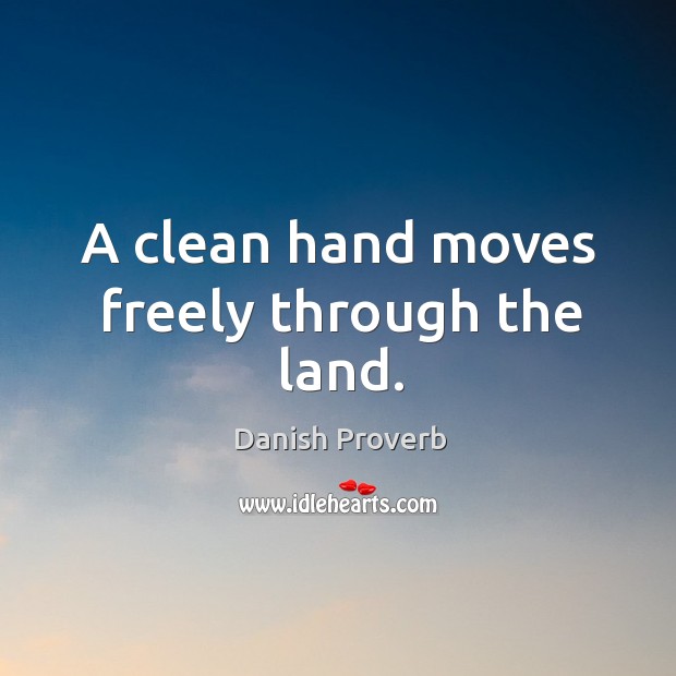 A clean hand moves freely through the land. Image