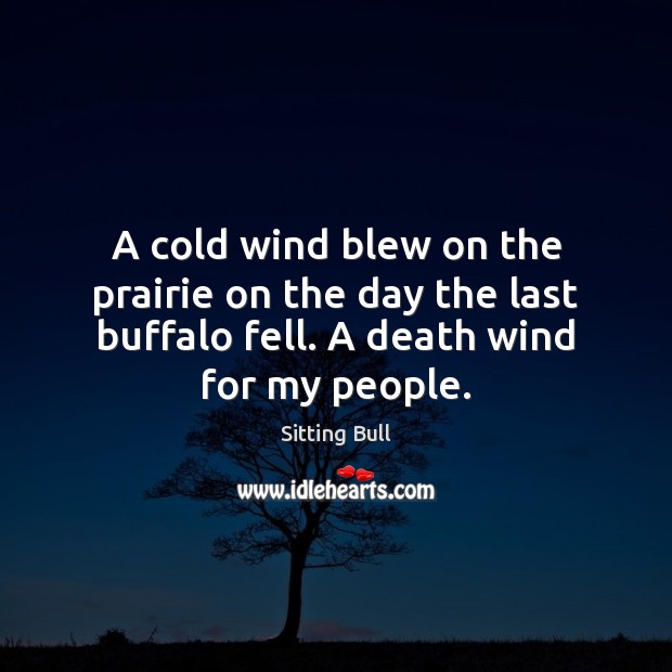 A cold wind blew on the prairie on the day the last Sitting Bull Picture Quote
