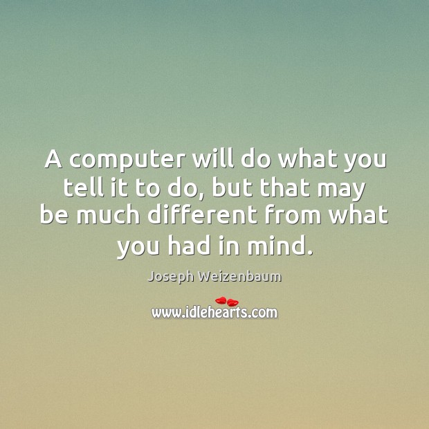 A computer will do what you tell it to do, but that Joseph Weizenbaum Picture Quote