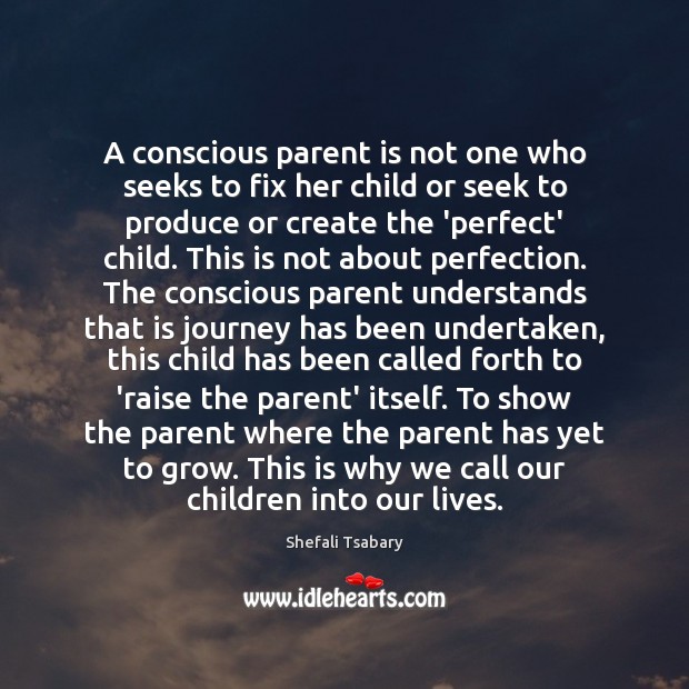 A conscious parent is not one who seeks to fix her child Image