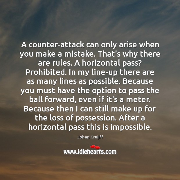 A counter-attack can only arise when you make a mistake. That’s why Image