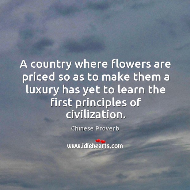 A country where flowers are priced so as to make them a luxury Chinese Proverbs Image