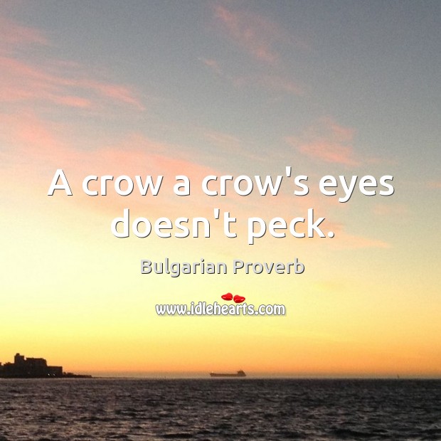 A crow a crow’s eyes doesn’t peck. Bulgarian Proverbs Image
