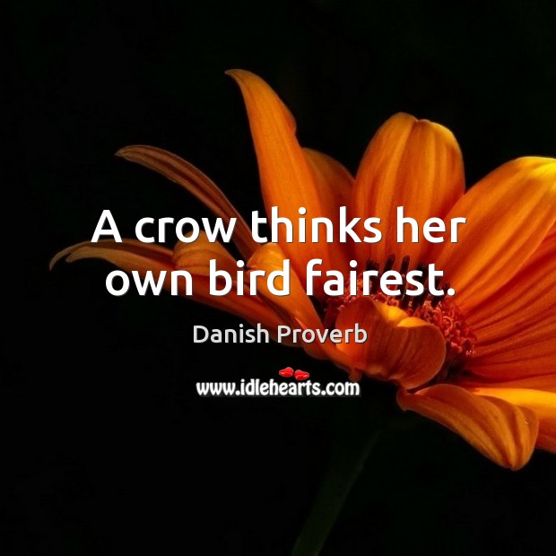 A crow thinks her own bird fairest. Image
