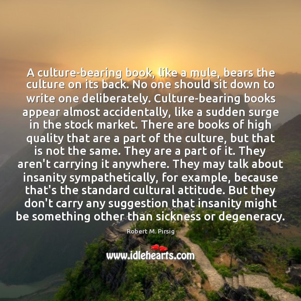 A culture-bearing book, like a mule, bears the culture on its back. Image