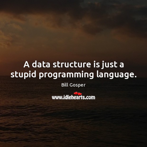 A data structure is just a stupid programming language. Bill Gosper Picture Quote