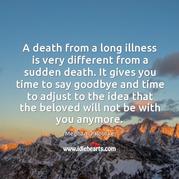 A death from a long illness is very different from a sudden Meghan O’Rourke Picture Quote