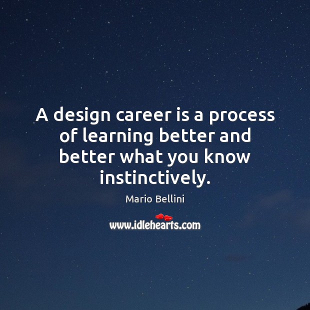 A design career is a process of learning better and better what you know instinctively. Image