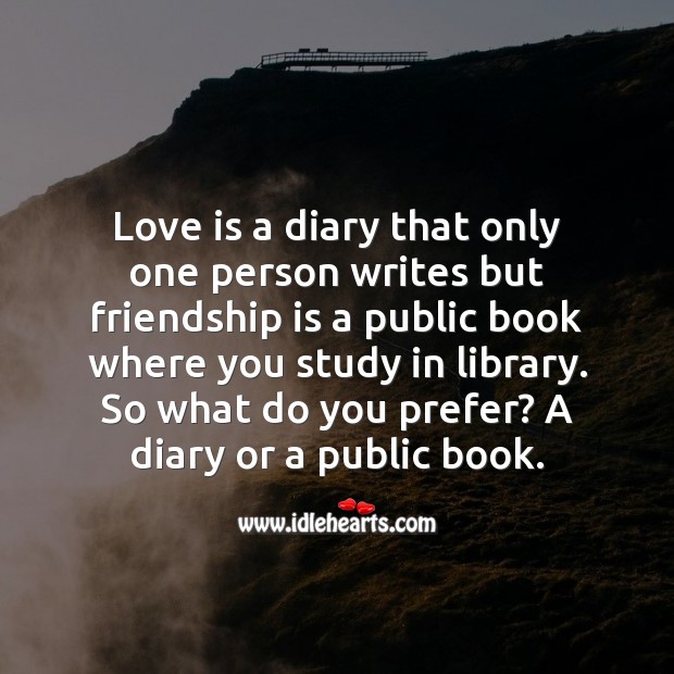 A diary or a public book. Love Messages Image