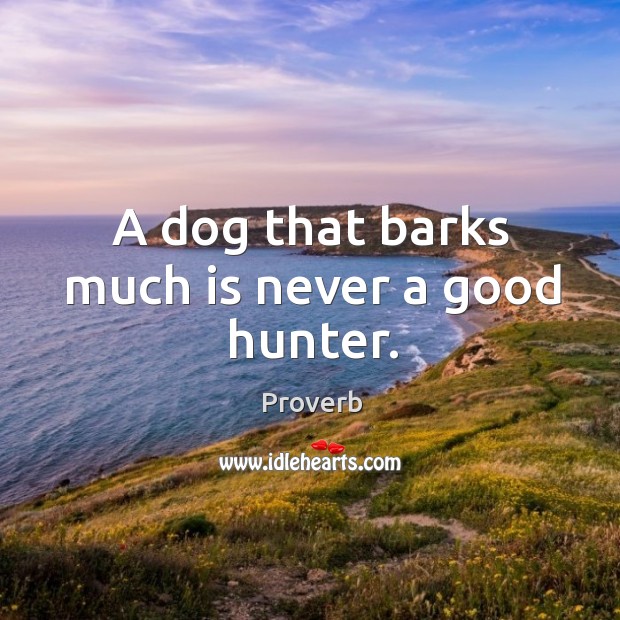 A dog that barks much is never a good hunter. Image